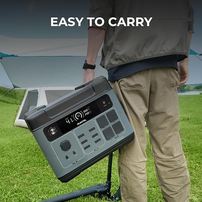 OUKITEL P2001 PLUS 2400W Solar Generator with 400W Panel, 2048Wh Power Station 1800W Fast Charging Power Station APP Control Emergency LiFePO4 Battery for Home Backup Camping RVs