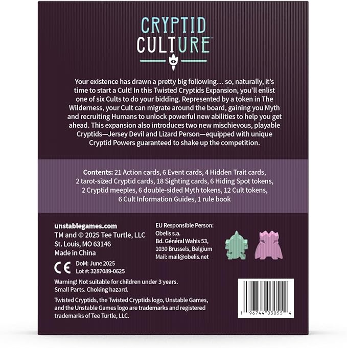 Unstable Games Twisted Cryptids Cryptid Culture Expansion Pack - Strategy Game from The Creators of Here to Slay and Unstable Unicorns - Great for Family Game Night