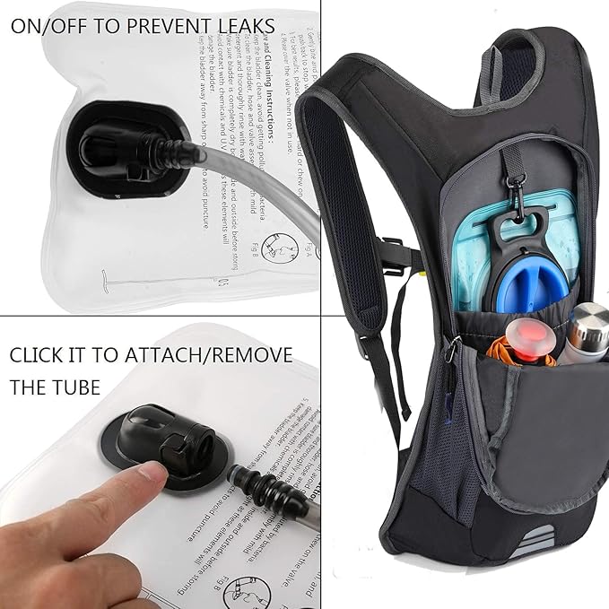 Hydration Bladder 2L-3L Water Storage Bag Reservoir,Military Hydration Pack Replacement for Hiking Biking Climbing Cycling Running Camping Backpack 1Pack