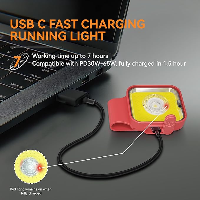 Yls Running Light, 12 Modes & Motion Sensor, Rechargeable Clip-on Lights for Runners, 500 Lumens, Waterproof, Garnet Red
