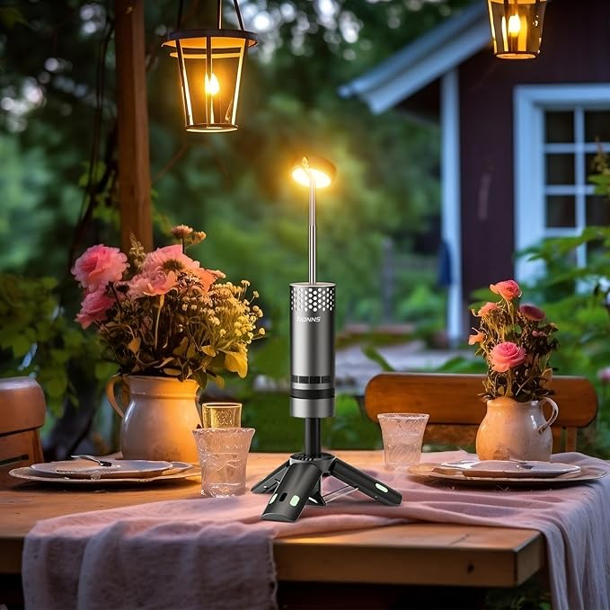 Camping Lights Rechargeable, Detachable Camping Lantern with Stand, Telescopic Waterproof Camp Lamp, Magnetic Work Hanging Light, LED Tent Flashlights for Emergency (Gray- Upgraded)