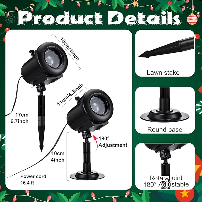 Christmas Nativity Scene Projector Lights, 2025 Upgrade 3D Dynamic Joy Jesus Christian Outdoor Indoor Xmas Decorations Lights, 4-Color, 12 HD Effects with Remote for Wall Window