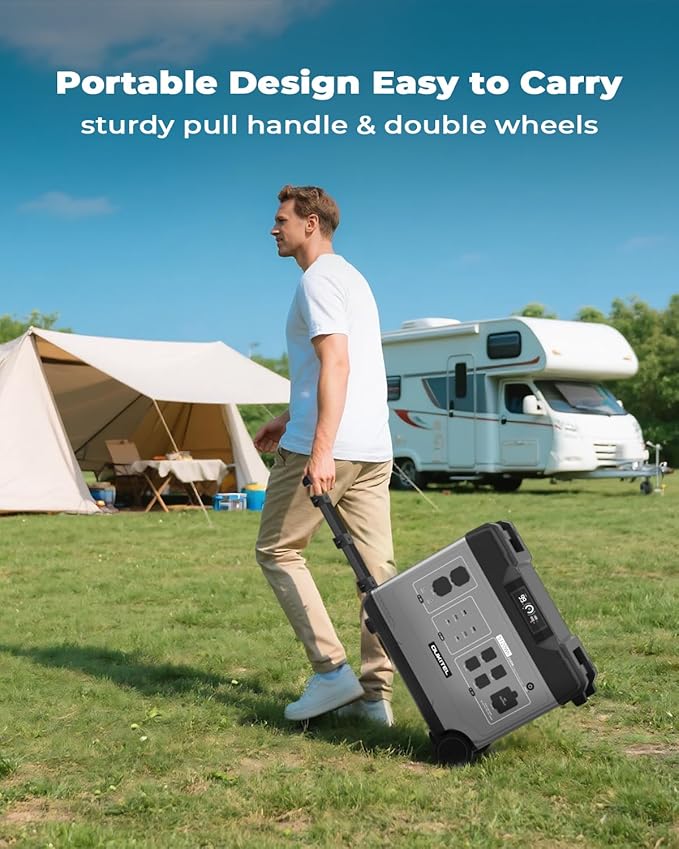 OUKITEL 5120Wh Large Capacity Solar Generator(2025 New),Portable Power Station P5000 Pro With 400W Solar Panel, 5 * 3600w AC Output (6000W Surge),1000W MPPT Solar for Emergency, Home Backup, Camping