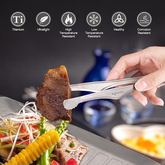 Camping Cookware Set, Camping Grill Pan or BBQ Tongs Set Portable Outdoor Cookware Lightweight Grill Pan for Backpacking Cooking Picnic