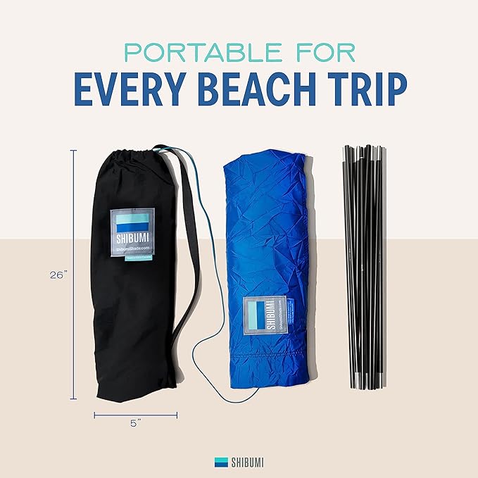 Shibumi Shade®, The Original Wind-Powered® Beach Canopy with Wind Assist Included, Provides 150 Sq. Ft. of Shade, Compact & Easy to Carry, Sets up in 3 Minutes