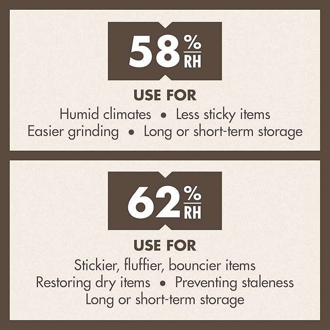 Boveda 62% Two-Way Humidity Control Packs For Storing 1 lb – Size 67 – 20 Pack – Moisture Absorbers for Storage Containers – Humidifier Packs – Hydration Packets in Resealable Bag