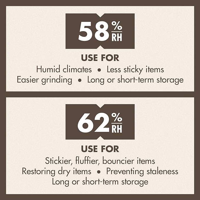 Boveda 58% Two-Way Humidity Control Packs For Storing 1 lb – Size 67 – 4 Pack – Moisture Absorbers for Storage Containers – Humidifier Packs – Hydration Packets in Resealable Bag
