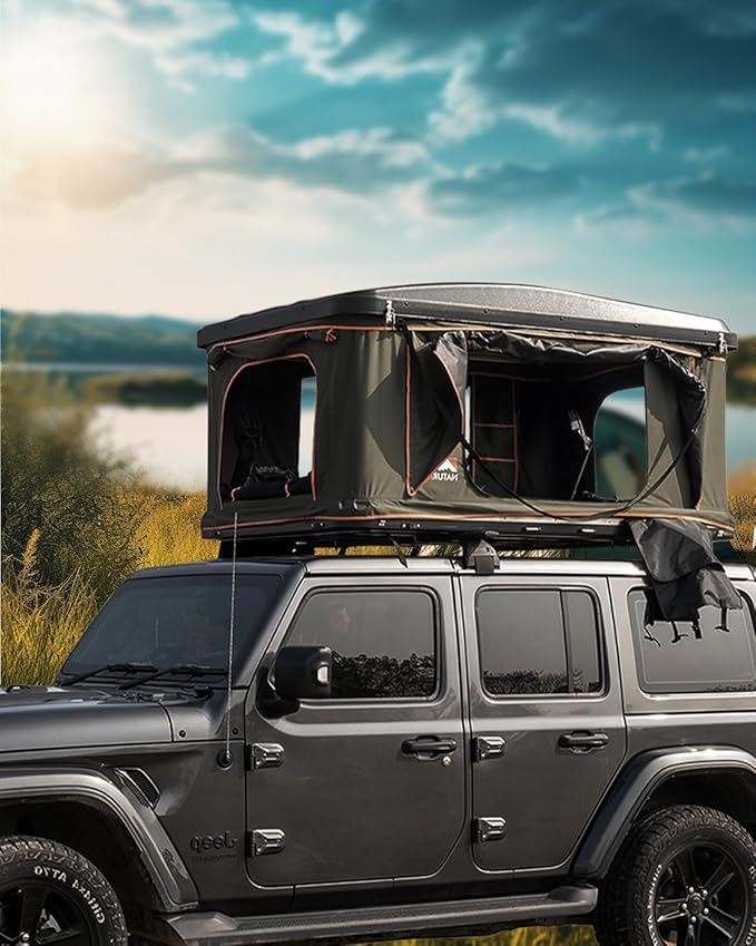 Naturnest Rooftop Tent Hard Shell, Naturnest Orion Roof Top Tent, Pop Up Tents for Camping,Boxy RTT Overlanding Tent for Van SUV Trunk, 2-3 Person