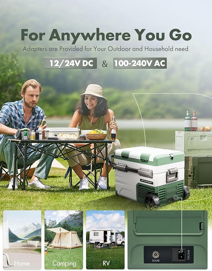 A-Premium 12 Volt Refrigerator 48QT/45.6L Portable Car Fridge Cooler, -4°F~68°F Separated Zone Portable Freezer APP Control with 12/24V DC & 110/240V AC Adapter,for Car Camping Truck RV Travel Use
