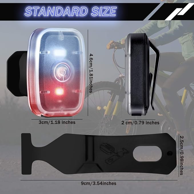 Mudder Running Lights for Runners Rechargeable LED Safety Lamps USB Rechargeable Clip on Strobe Bicycle Tail Lamps with 5 Modes Flashing Bike Lights for Night Riding Walking Hiking Pet Dog