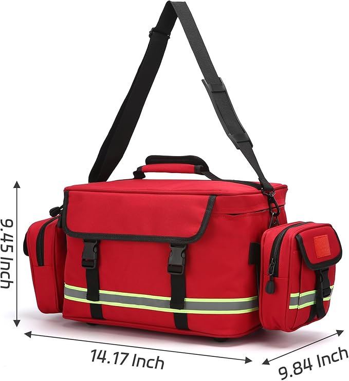 Medical Bag Empty First Aid Bag Home Health Empty First Aid Storage with Two Detachable Side Bags Emergency Responder Trauma Bag for Nursing Student,Therapist,Doctors
