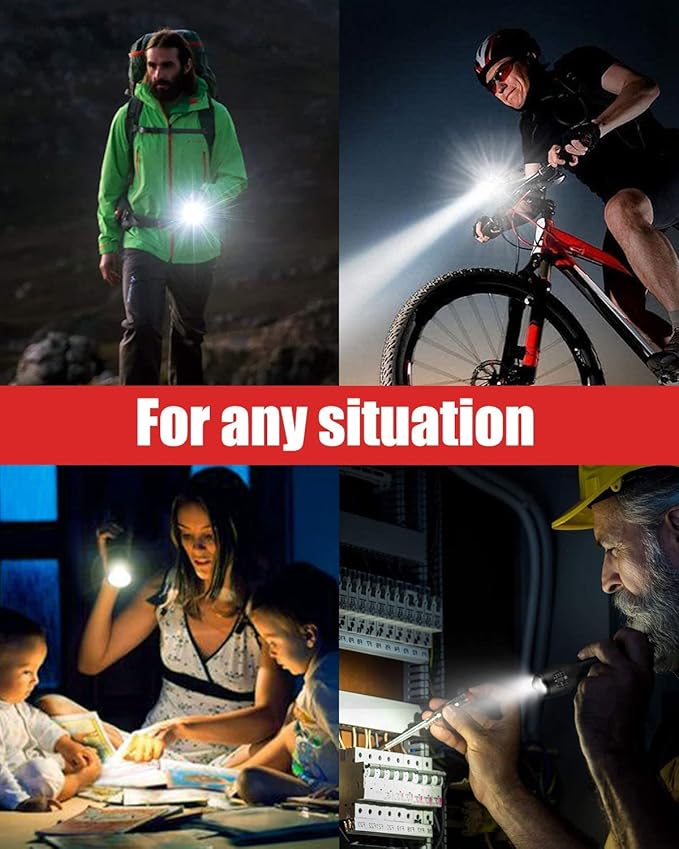 Victoper LED Flashlight 4 Pack, Bright Tactical Torch High Lumens with 5 Modes, Waterproof Zoomable Flash Light for Outdoor, Gifts for Hunting Camping Essentials Gear
