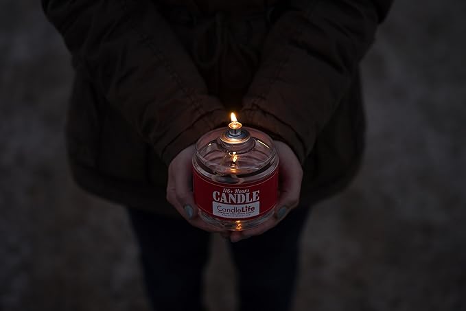 Candlelife 115-Hour Emergency Survival Candles - Long Burning, Unscented, Clean Burning Liquid Paraffin (Set of 6) for Blackouts, Camping, Fishing & Survival.