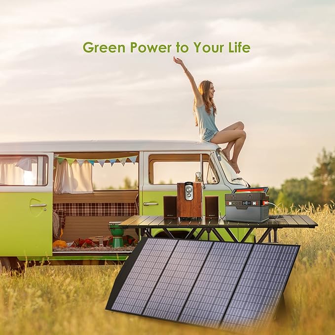 ALLPOWERS SP033 200W Portable Solar Panel Foldable, 23% High Efficiency Solar Charger with MC4 Connectors for Power Station, RV, Camping, Home Use, Compact Folding Solar Panel(SP033-200W
