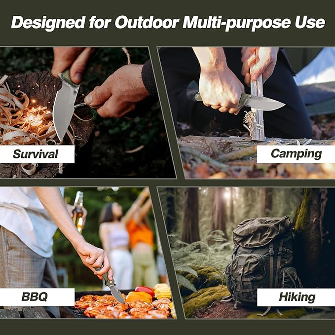 FINTISO Pocket Knife, 3.26" Premium 14C28N Blade G10 Handle with Fire Starter Function, Folding Knife with Pocket Clip for Men Women, EDC Knife for Outdoor Camping, Hunting, Hiking, Survival, Falcon Series