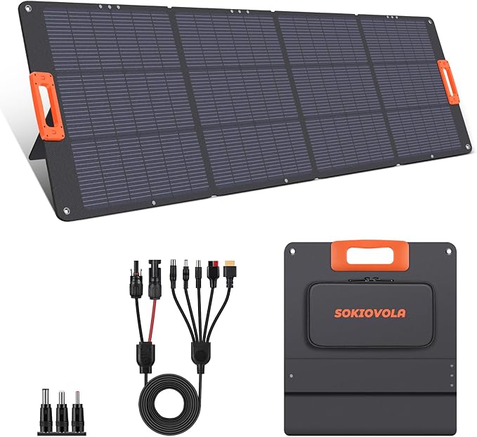 N-Type 16BB 200W Portable Solar Panel for EF/Jackery/Bluetti/Anker Power Station,Solar Panel ETFE USB-A &Type-C IP68 25% High Efficiency for Camping RV Outages Emergencies Home Backuot