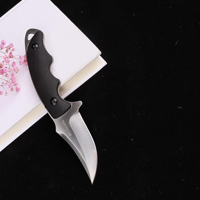 MASALONG Kni230 Fixed Blade Knife Hrc60 With Kydex Sheath for Outdoor Camping EDC Hunting Full Tang Design