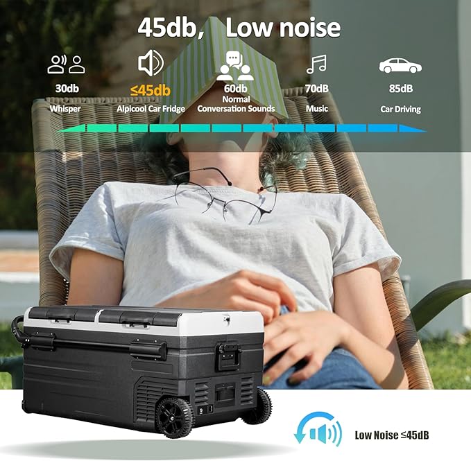40/76/95 Quart Series Dual Temperature Control Car Refrigerator, Portable Refrigerator, Individual Temperature Control (-4 ° F~68 ° F), Large Capacity Road Travel Fridge, 12/24v DC (TWW95-95 Quart)
