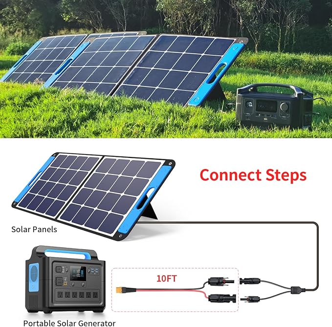 10AWG 10FT XT60 Solar Cable 2 10 25 35 50 75 100FT XT60 Extension Cable Solar Panel Connector to XT60 Connector for Portable Power Station (10FT)