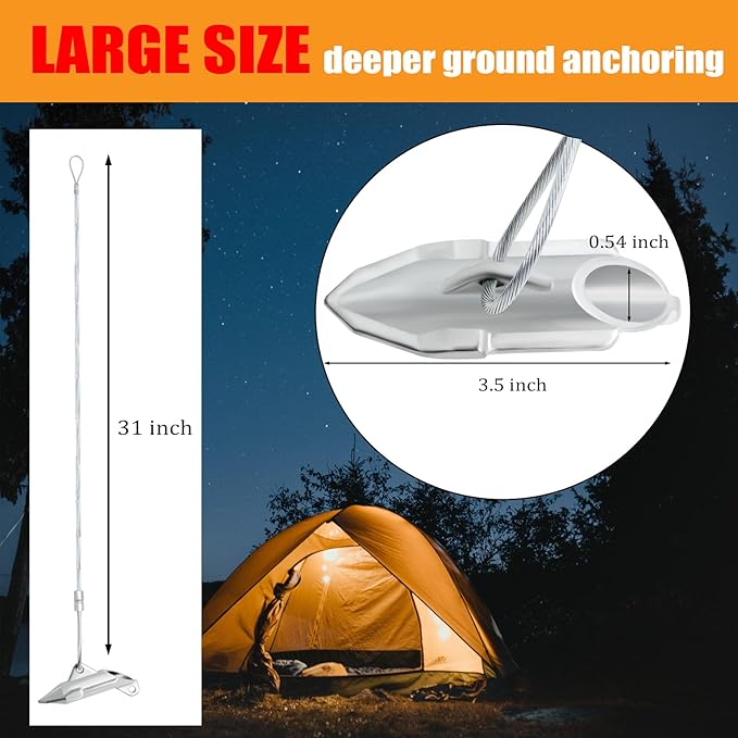 30 inch Ground Earth Anchors with Rod, Arrow Shed Anchor Kit for Securing Camping Tents, Sheds, Swing Sets, Greenhouses ??Easy to Use, 6-Pack Heavy Duty Tree Stakes Retaining Wall Anchors