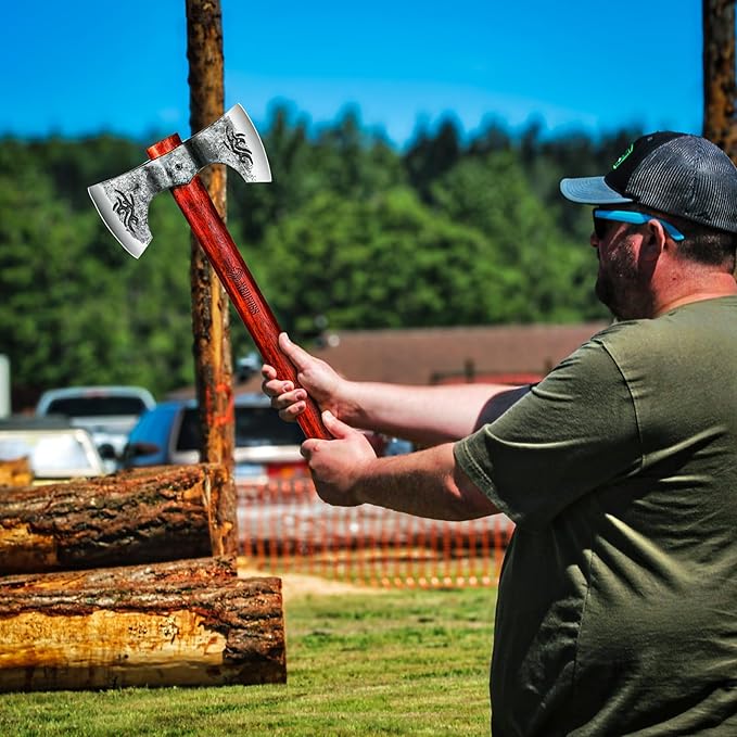 NEDFOSS Thor 16" Throwing Axe 2 Pack, Professional Throwing Axes and Tomahawks. Perfect for Axe Throwing Game for Backyard, Recreation, Competition, Gifts for Men Women(2pcs)