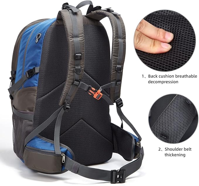 SPEEDPARK Hiking Backpack 40L Waterproof Hiking Daypack with Rain Cover, Outdoor Trekking Travel Backpacks for Men Women