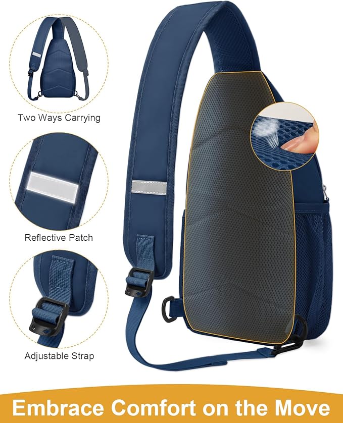 Crossbody Bags for Women Man Waterproof Sling Bag Backpack Trendy Casual Cross Body Bag with Convertible Shoulder Strap Chest Bag for Camping Hiking Travel Essentials (Teal blue, Medium)