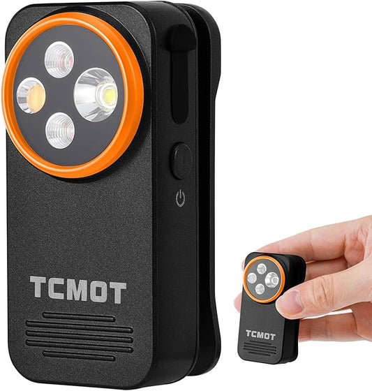 EDC Flashlight Clip-on Light, Rechargeable 600 Lumens with Type-C, IPX6 Waterproof, Portable Mini Magnetic Keychain Flash Lights for Signaling, Cycling, Outdoor or Emergency, Black