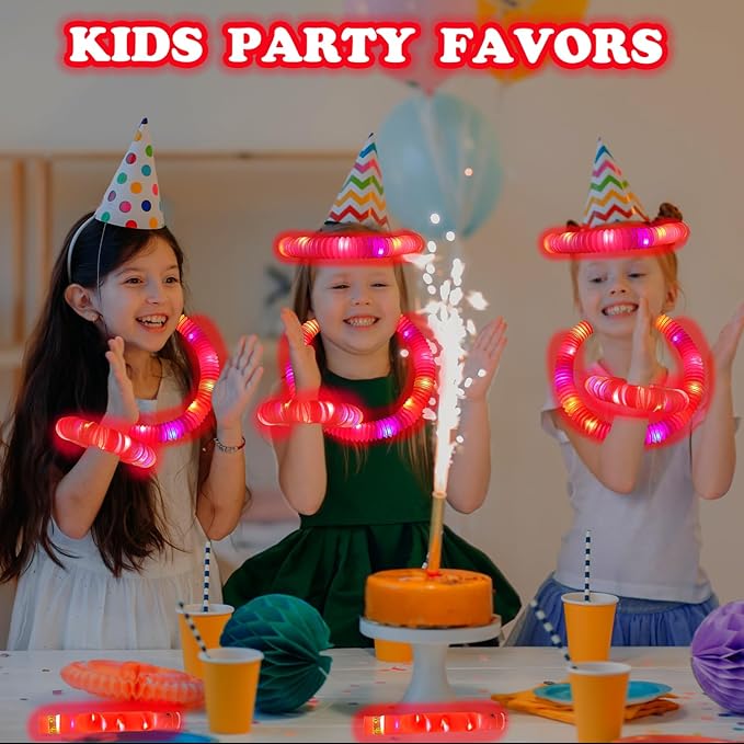 24 PCS Red Glow Sticks Party Favors for Kids, Light Up Necklaces Bracelets Accessories for Toddlers,Halloween Birthday Party Basket Goodie Bag Stuffers Fillers,Treats Prizes Toys Gifts for Boys Girls