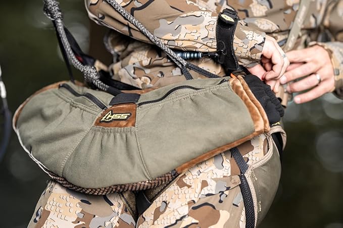 Hunter Safety System Saddle Muff: Essential Cold Weather Gear for Hunting or Fishing - Polar Fleece Hand Warmer with J-Hooks & Storage Pockets - Top Hunting Accessories for Comfort & Protection