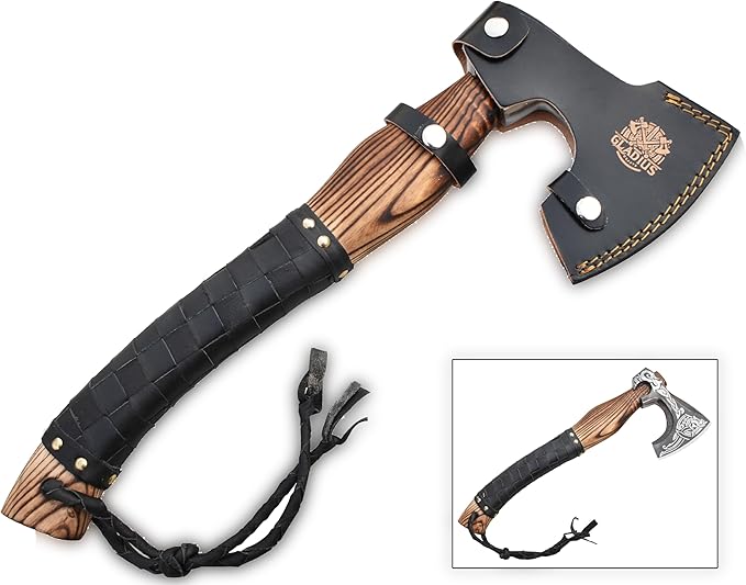 | Exquisite Handmade Viking Axe - Ideal for Collectors & Enthusiasts | Authentic, Artisan-Crafted | Medieval Styled Axe with Durable and Robust High Carbon Steel (GC-AX12)