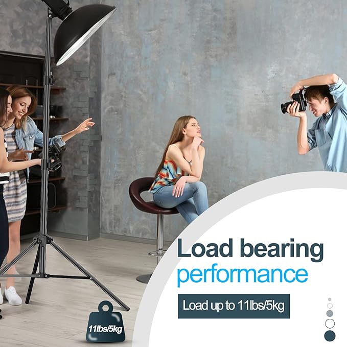 EMART 7 Ft Light Stand for Photography, Portable Photo Video Lighting Tripod with Carry Case for Speedlight, Flash, Softbox, Strobe, Camera, Selfie, Photographic Portrait -1 Pack