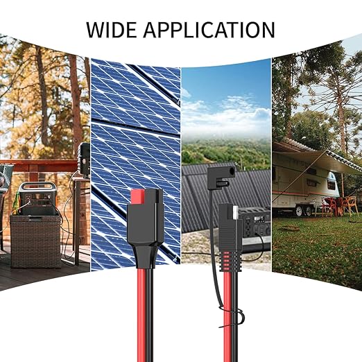 12AWG SAE to Anderson Adapter,Solar Connector to SAE Extension Cable,Compatible with Solar Generator Portable Power Station(10FT)