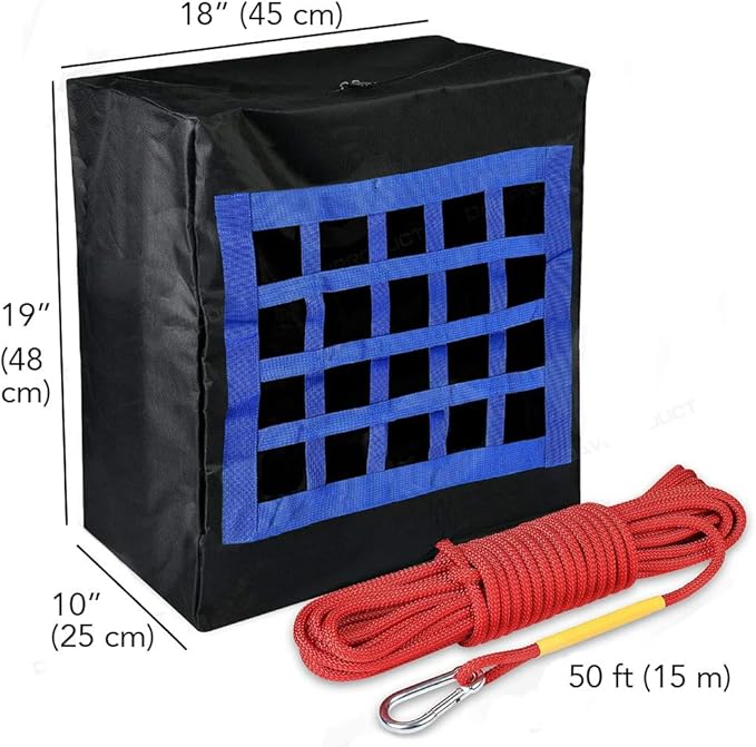 ISOP Fire Evacuation Device for Pets up to 55 Pounds - Compact Safety Equipment - Rope 50 Feet Incl. - Emergency Survival Kit for Animals (Medium 19"x18"x10") Pet Rescue Bag for Dogs & Cats