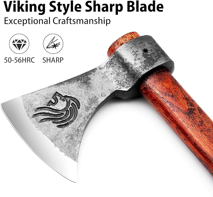 NEDFOSS Vikings Throwing Axes, 2 Pack of 16 Inches Throwing Axe Set with 1065 High Carbon Steel & Wooden Handle. Perfect for Axe Throwing Game, Recreation, Competition & Great Gift for Men(2pcs)