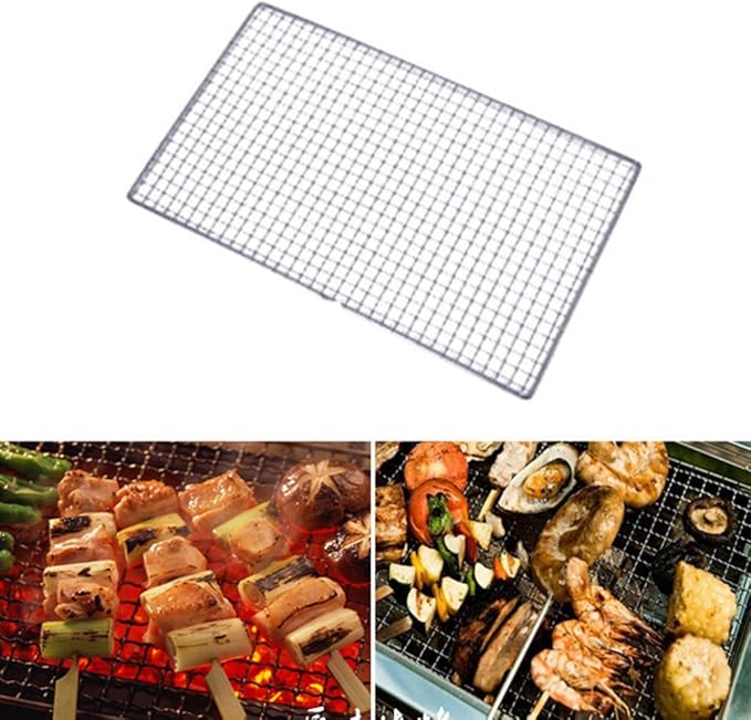 GEZICHTA Carbon Baking Mesh Mats, Barbecue Grill Net - Stainless Steel Cross Wire, 2540cm for Outdoor Picnic, BBQ