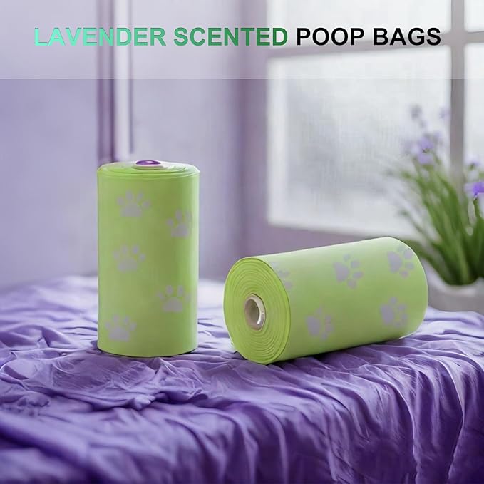 120Pcs Thick Dog Poop Bags Rolls, Leak-Proof Poop Bags for Dog and Cats Litter, 9x13 Inch Scented Pet Waste Bag for Small - Large Dogs Walking, Fits Most Doggie Bag Holder for Leash