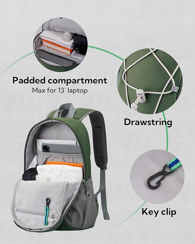 WATERFLY 12L Small Hiking Backpack: Day Pack Lightweight Travel Bag Camping Fitness Cycling Outdoor Sports Daypack For Women Men