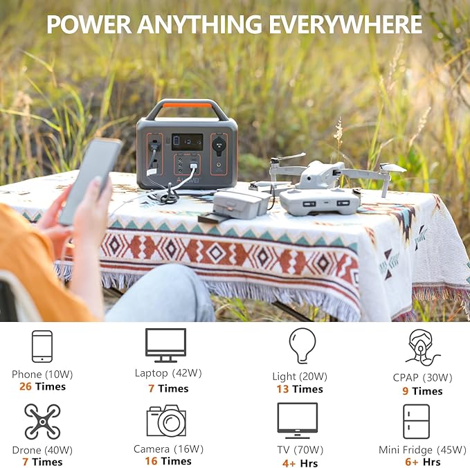 ALLWEI Portable Power Station 300W, Solar Generator 280Wh with 2 AC Outlet, Solar Power Generator Lithium Battery for Outdoor CPAP Camping Power Outage Home Backup