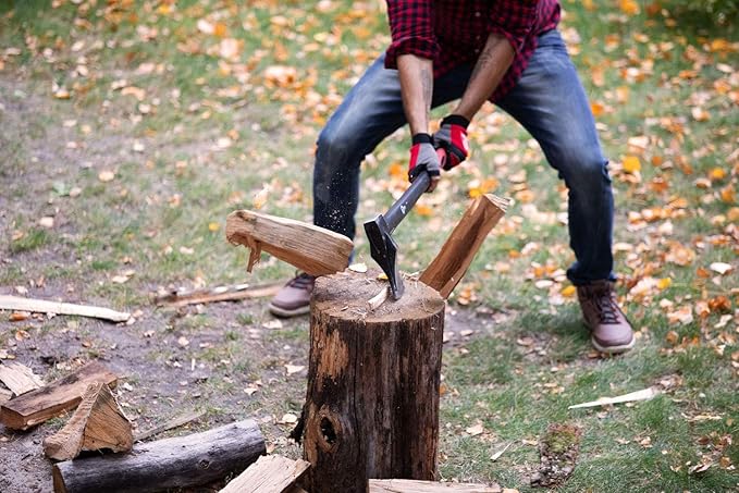 INTERTOOL 36-Inch Wood Splitting Maul | Heavy Duty Axe for Firewood Logs | Shock Absorbing Fiberglass Handle & Sheath | HT-0275