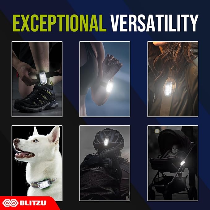 4 Pack LED Safety Light, Clip on Reflective Gear Lights for Walking at Night, Running, Jogging, High Visibility Strobe Light Accessories for Runners, Kids, Hiking, Kayak, Cycling, Camping, Boat