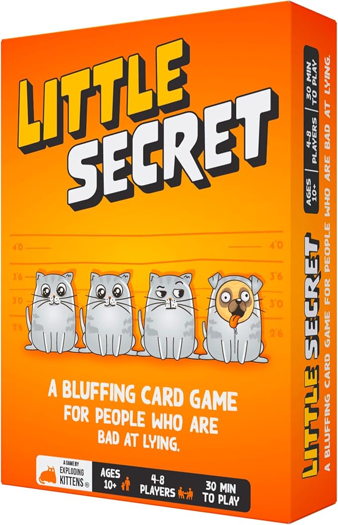 Little Secret | Bluffing Board Game for Family and Friends | an Exploding Kittens Card Game Collaboration | Award-Winning Board Game for 4-8 Players
