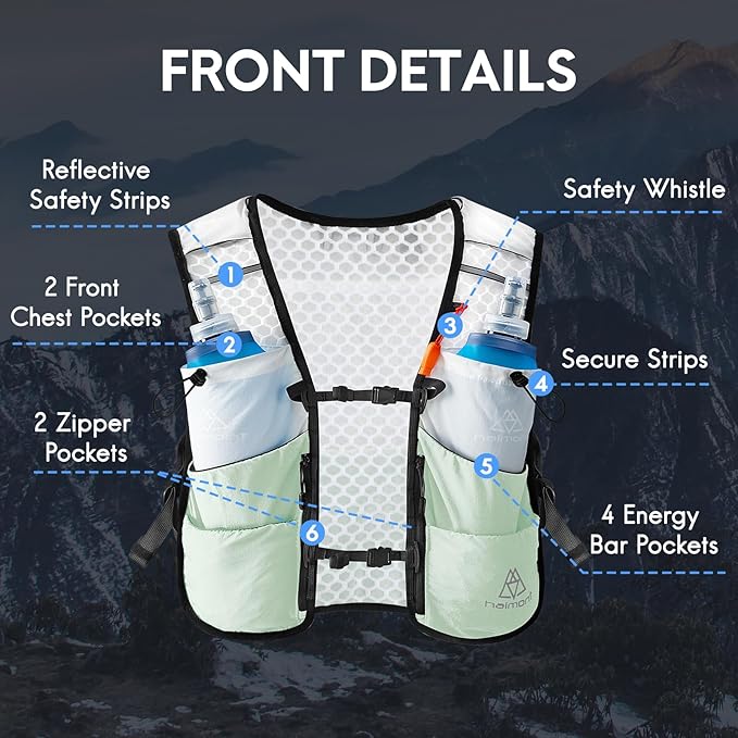 Haimont Running Hydration Vest, 5L Lightweight Runner Vest Pack for Women Men, Trail Running
