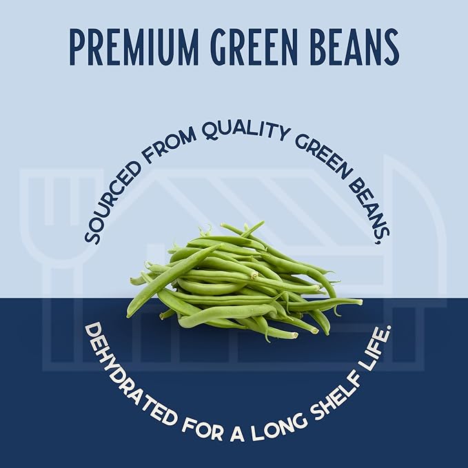 Harmony House Foods Dried Green Beans, cut (8 oz, Quart Size Jar) for Cooking, Camping, Emergency Supply, and More