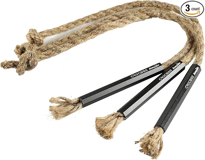 CrocSee Aluminum Bellows Tube Sleeve, Survival Waterproof Wick Hemp Cord Tinder Kits for Fire Starting