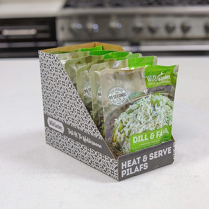 Wild Garden Heat and Serve Pilaf, Dill & Fava, Fully Cooked, Ready to Eat, Microwavable 8.8 oz, 6 pack