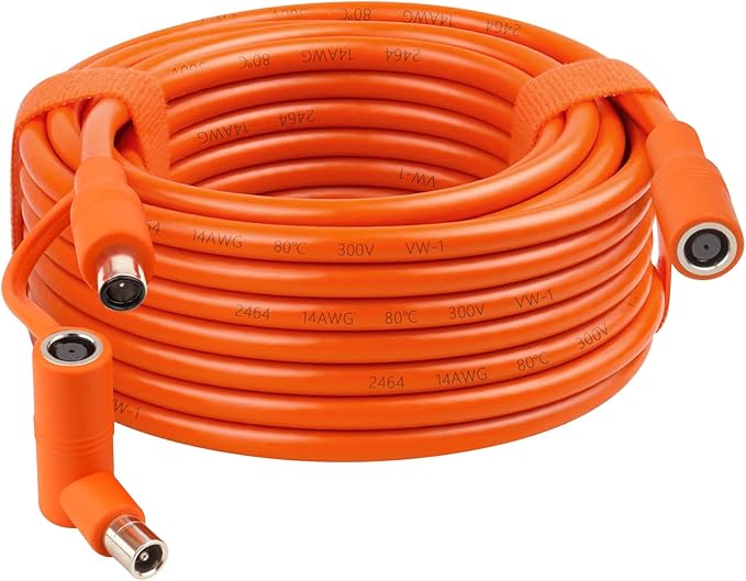 14AWG DC 8mm Extension Cable for Solar Panel 25FT,DC7909 Solar Panel Cable Female to Male with DC8020 Male Adapter Compatible with Aker,GZ Yeti,BLUETT,Jackery Portable Power Station - 25 Foot