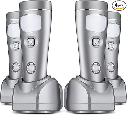 Enhon 4 Pack 4 in 1 LED Emergency Lights for Home Power Failure, Rechargeable Plug in Flashlight Motion Sensor Night Light, Automatic Turn On Power Outage Light for Home Hurricane Supplies