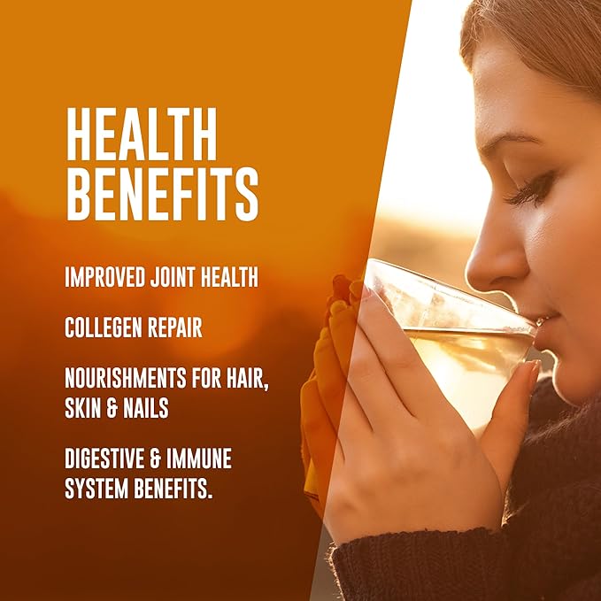 LonoLife Mushroom Chicken Bone Broth Powder Mix | 10g Protein | Collagen-Rich, Keto & Paleo Friendly | Natural Ingredients | 10 Portable Stick Pack Servings