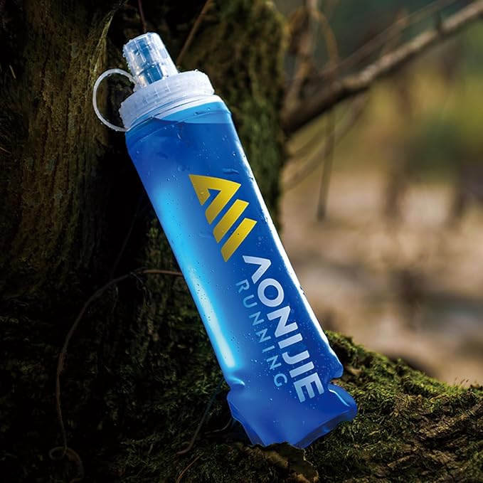 TRIWONDER Collapsible Flask Soft Folding Water Bottles - Large Mouth for Easy Filling - BPA-Free Hydration Bottle Ideal for Running Hiking Cycling Climbing (02# 500ml - Pack of 2)